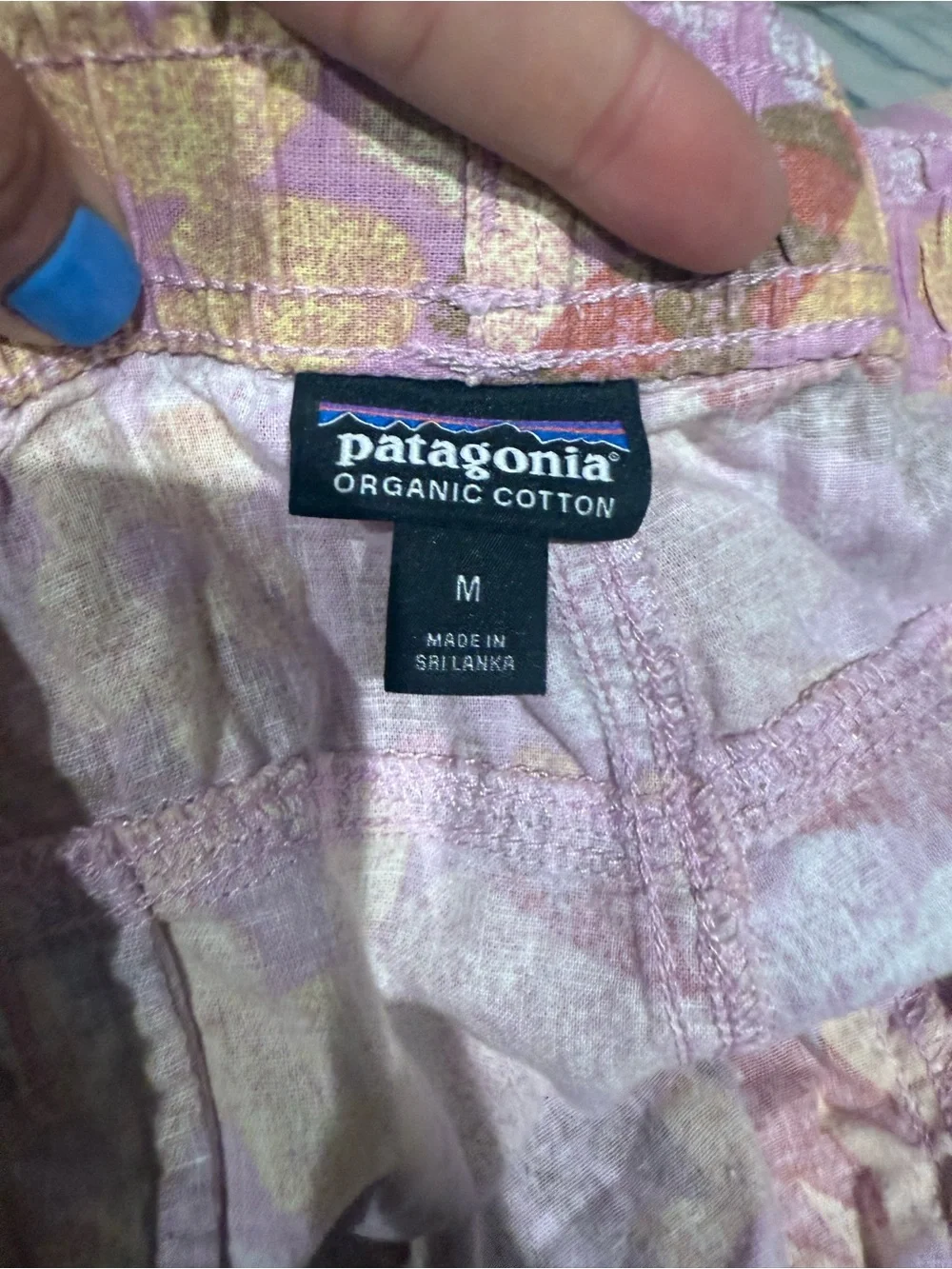 Patagonia Men’s Lavender and Tan Floral Swim Trunks